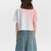 Levis Comfortable Gradient Embroidered Logo Short Sleeve T-Shirt Women T-Shirts 002YS-0001