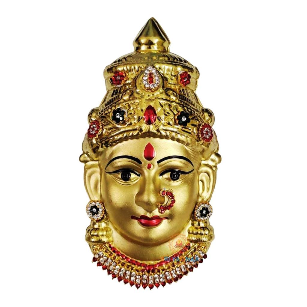 Gold Decorated Lakshmi Face - Brass Decorative Face - Varalakshmi Amma