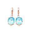 Exquisite Pure Russian 585 Purple Gold Earrings Women'S 14K Rose Gold Plated Marine Temperament Aquamarine Earrings