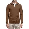 Men's Casual Long-Sleeved Collared Quarter-Zip Sweatshirt