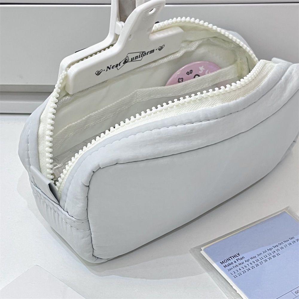 Sea Salt Blue Large Capacity Japanese-Style Pencil Case - Simple, Solid Color Student Stationery Bag