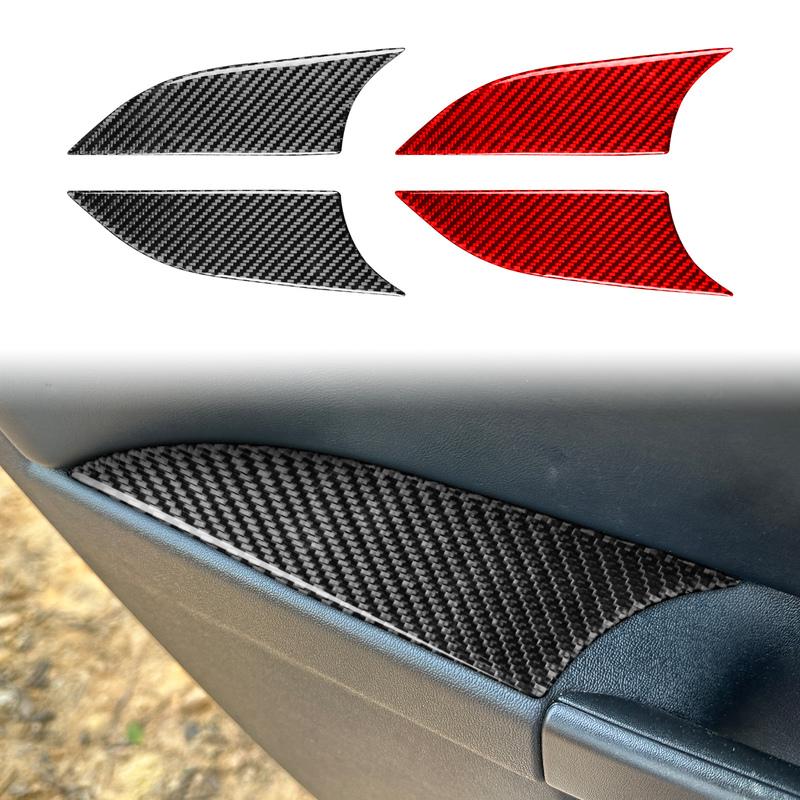 For SEAT Leon MK2 1P Cupra FR 2005—2012 Inner Door Armrest Panel Interior Cover Trim / 3K Carbon Fiber+ Resin / 3mm Anti-Scratch