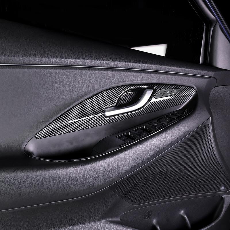 For Hyundai I30/I30 N 2017-2025 Car Tuning Carbon Fiber Inner door handle Cover Accessories LHD/RHD