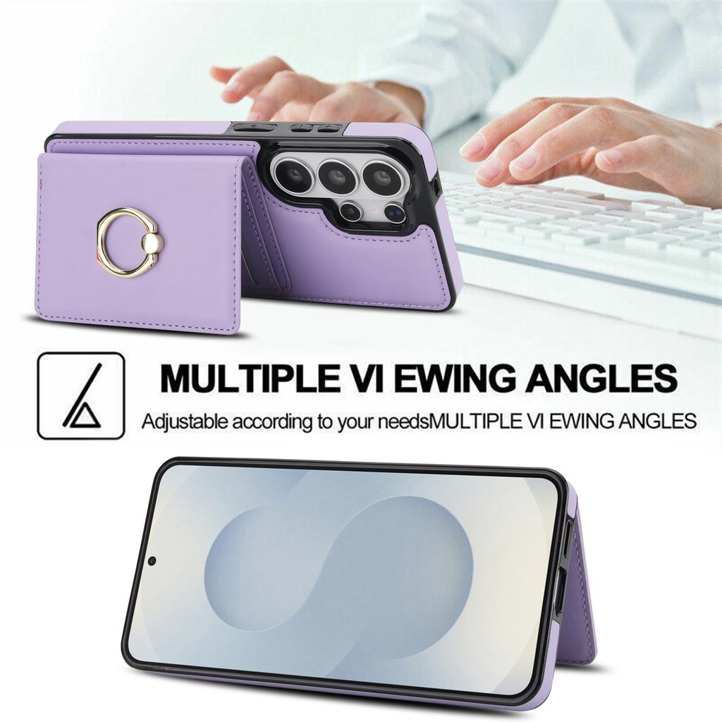 for Samsung Galaxy S23 S24 S25 S26 Ultra Plus A56 A36 A26 A16 A55 A35 A15 Leather Wallet Case Card Holder with Ring Kickstand