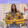 Cute Cartoon Bee Capybaradesign Children Backpack With Plush Pendant For Daily Use