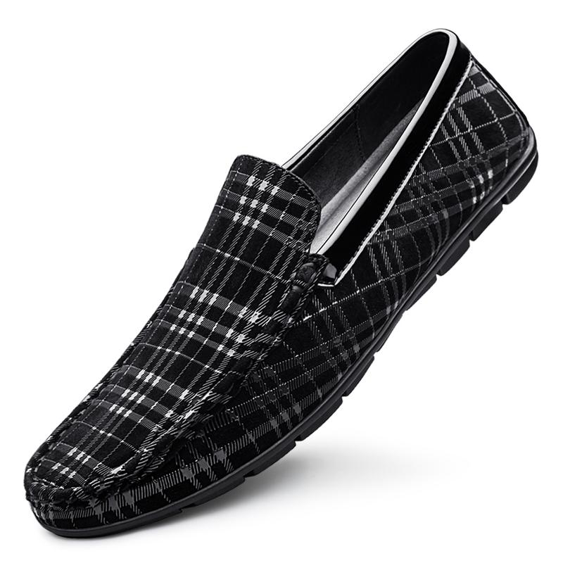 Fashion Luxury Brand Men's Classic Leather Loafers Men's Slip-On Driving Shoes Men's Striped Red Men Casual Shoes Moccasin Office Shoes