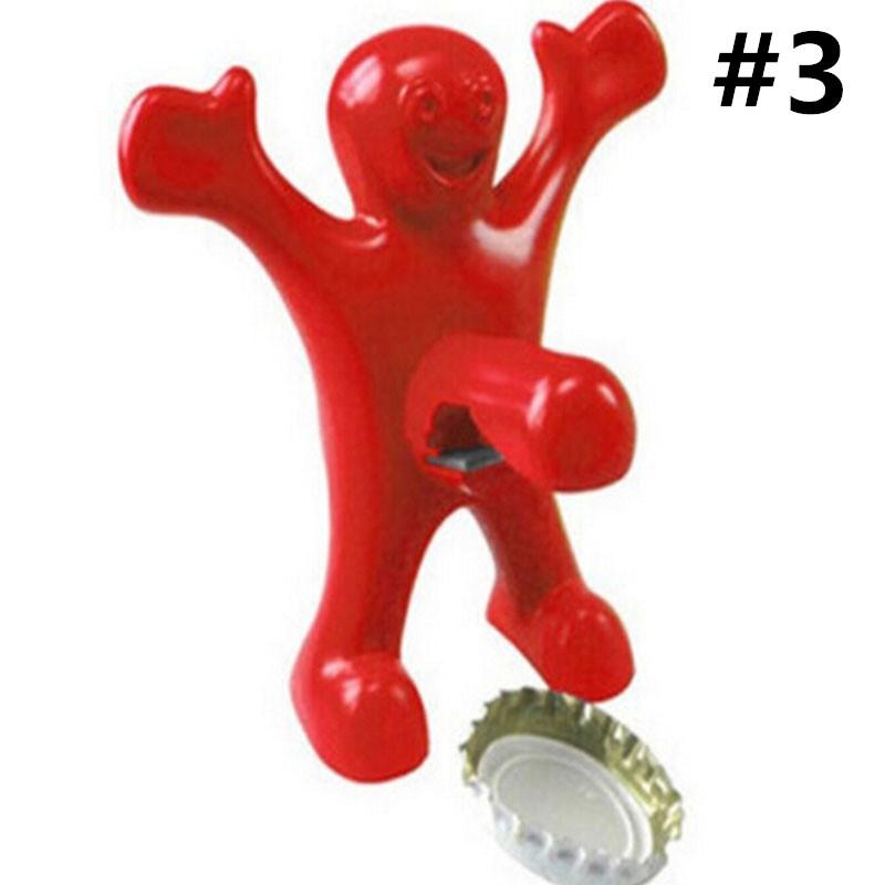 Kitchen Bar Red Fun Happy Man Wine Beer Soda Bottle Novelty Opener Stopper