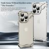 Randlose Hülle aus Aluminiumlegierung für iPhone 13 14 15 16 Pro Max Linsenschutz Bare Metal Stoßfeste Eckpolsterabdeckung