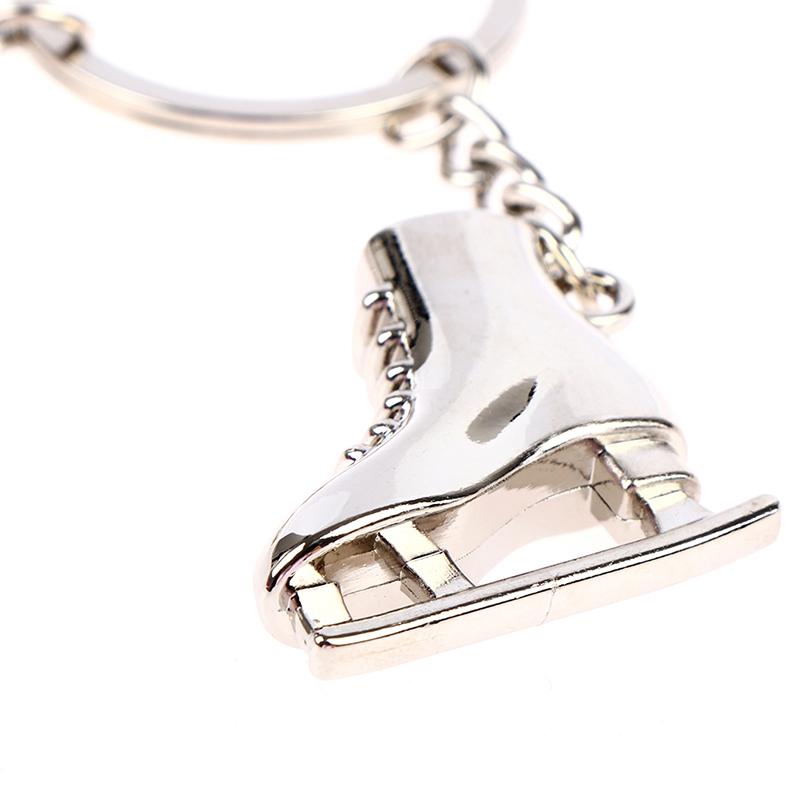 Silver Color Ice Skates Snowflake Pendant Key Ring Skating Key Chain Keychain