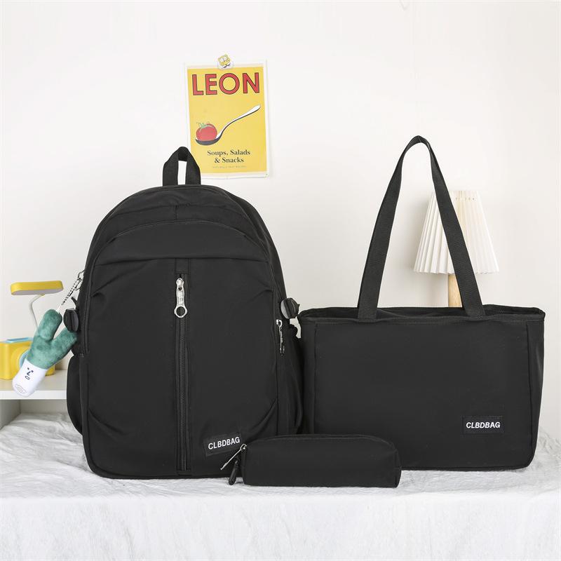 TS JYL laptop bag,New Wholesale 3 Sets School Bag Primary Junior Light Solid Simple Bag