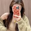 iPhone 17 Pro Max Cherry Blossom Red Plaid Case - Double Layer for Apple 16, 15, 14, 13