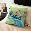 P-phineas Cartoon F-ferbs Cushion Cover Inches Farmhouse Decor Home Throw Pillow Covers For Couch Decorations