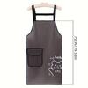Unisex Apron, Transparent TPU Bear Print Apron with Single Pocket, Suitable for Kitchen/Dining/Garden Gardening, Black and White