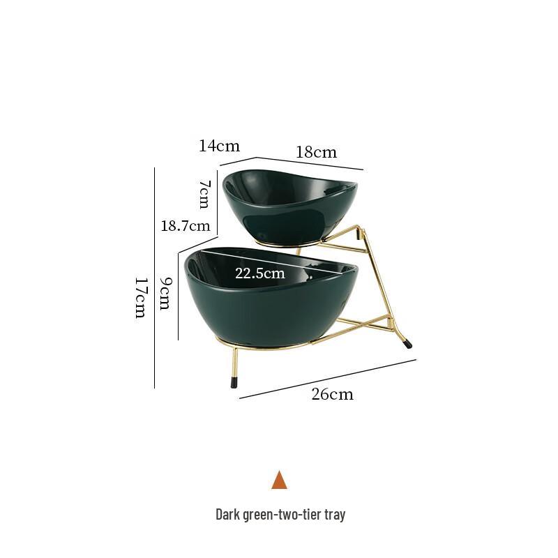 Qianxing Multi-layer Detachable Ceramic Snack Platter with Iron Stand