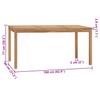 Garden Dining Table 160x80x77 cm Solid Teak Wood