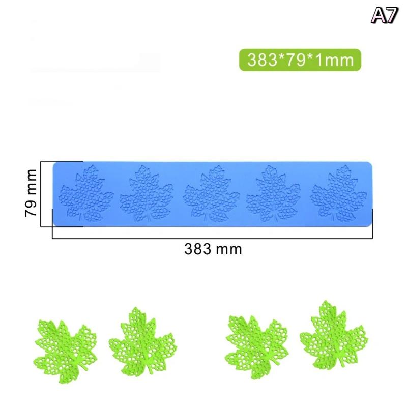 Reusable Silicone Mold for Fondant with Flower Leaf Patterns for Cake Lace Mat DIY Craft Decoration Tool