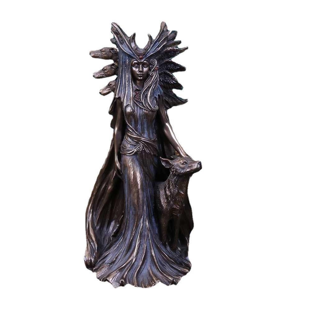 Unique Greek Goddess Statue Modern Art Resin Ornaments Delicate Witch Hound Sculpture  Desktop