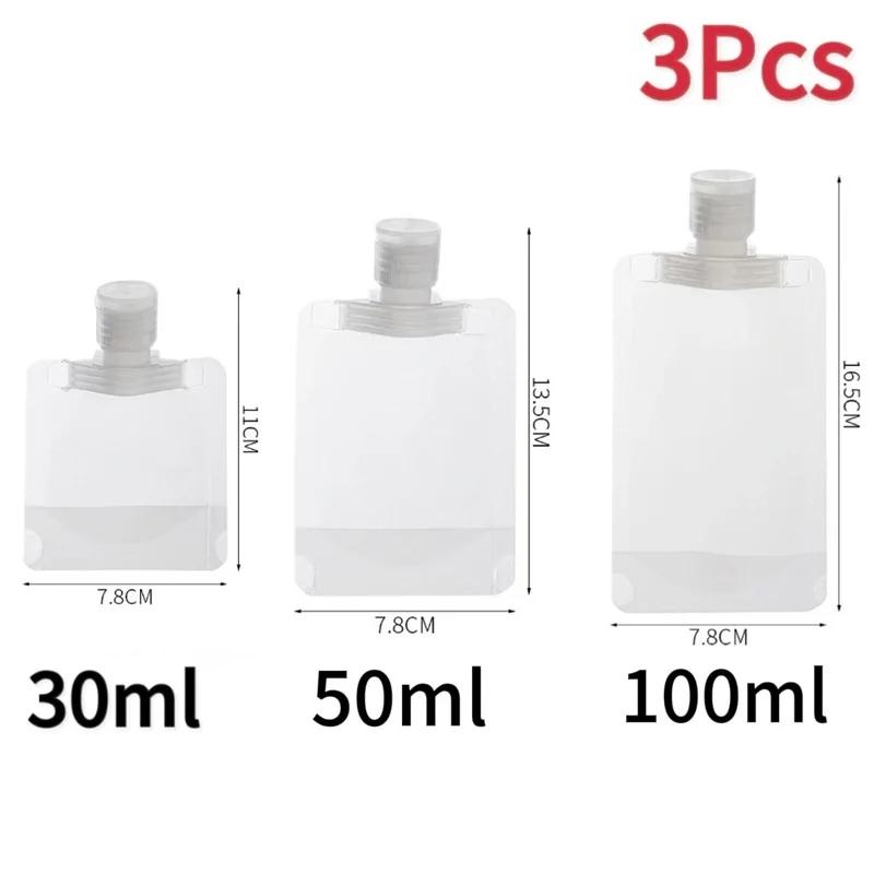 30/50/100ML Lotion Dispenser Bag Travel Reusable Pouch Shampoo Liquid Leakproof Refillable Cosmetic Packaging Storage Container