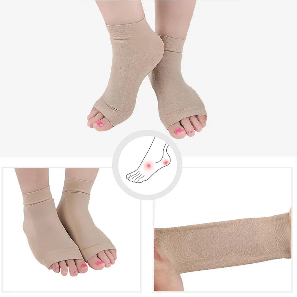 1Pair Gel Ankle Sleeves With Padded Skate Sock Bone Pads For Figure Skating Hockey Inline Roller Skating Hiking