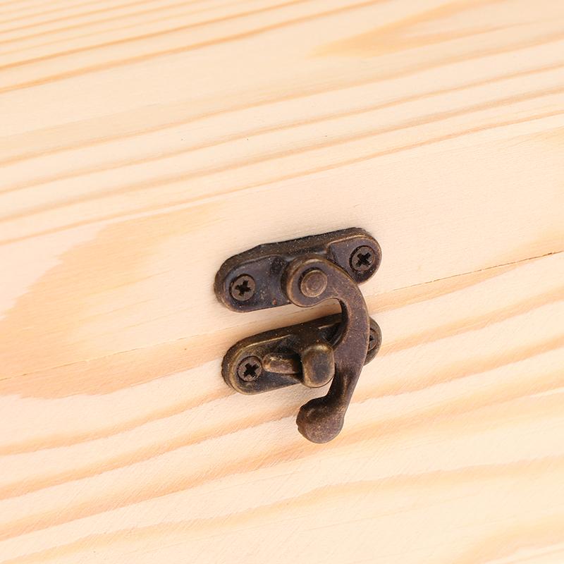 Rectangular Wooden Storage Box Organizer Wooden Storage Case Simple Storage Container Dust-Proof With Lock Jewelry Box Case