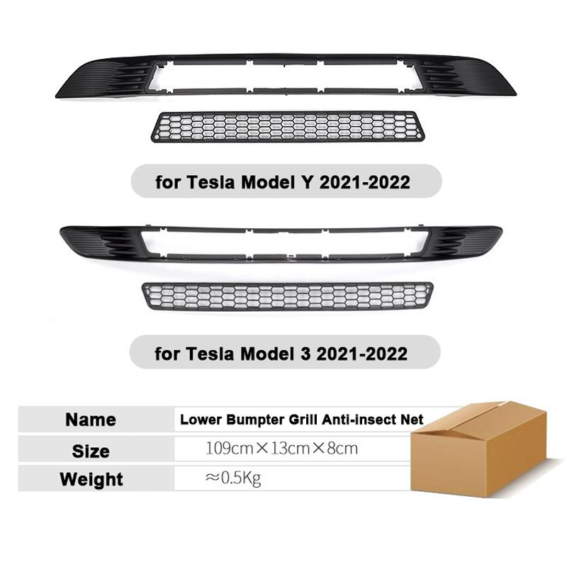 Upgraded Anti-insect Front Mesh Grille For Tesla Model Y 3 Lower Bumper Grill Trim Honeycomb Grid Air Inlet Cover Accessories