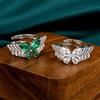 Jewelry Rings Accessories Butterfly Shaped Design Full Micro Inlaid Fashion High-end Sense Versatile Women's