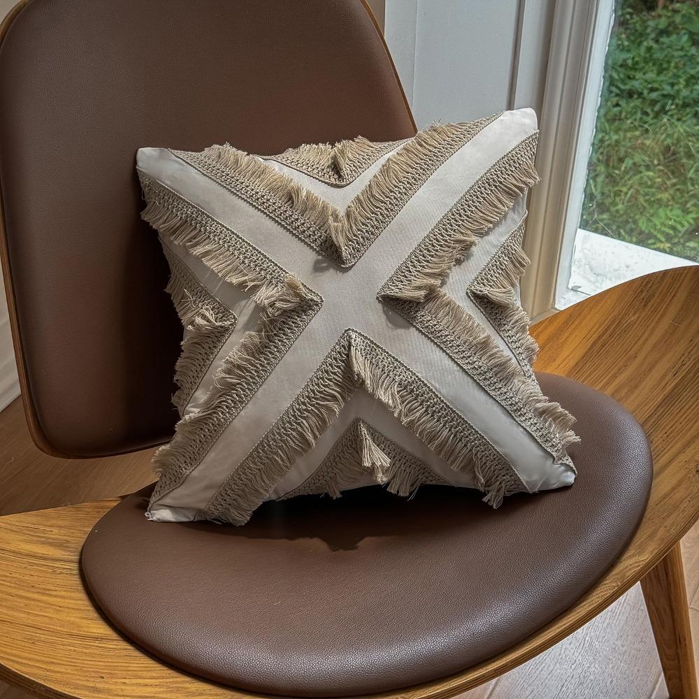 High Quality 45x45cm Pillow Cover Soft Tassel Square Cushion Square Pillow Case Home Decoration