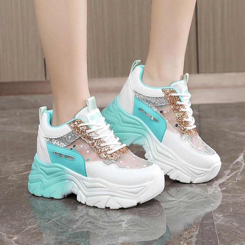 Women's breathable mesh white shoes 2025 new summer dad shoes women's singles shoes