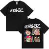 Rock Band Gorillaz Vintage Cartoon Graphic Tshirts Men Women Fashion Gothic Oversized T Shirt Casual Cotton Short Sleeve Tshirt