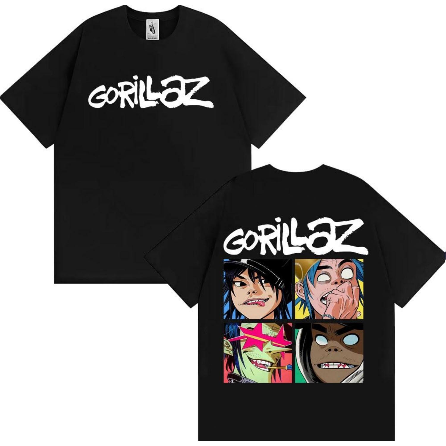 

Rock Band Gorillaz Vintage Cartoon Graphic Tshirts Men Women Fashion Gothic Oversized T Shirt Casual Cotton Short Sleeve Tshirt XXXXXL