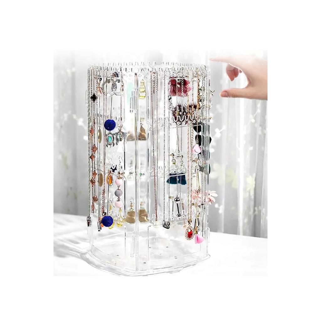 360 drehbare Schmuck Organizer Schnalle Ohrring Organizer Ständer Transparent