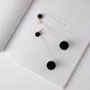 Korean Black Velvet Ball Drop Earrings - Elegant Autumn/Winter Style for Women