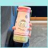 Letter Dog Cartoon Pattern Insulated Mug Portable Cup For Students And Commuters