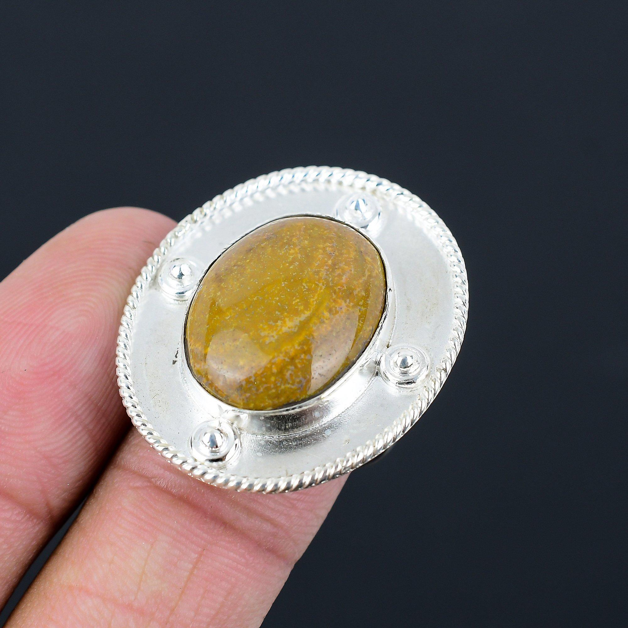 Sisters Day Sale 925 Silver Moroccan Seam Agate Gemstone New Ring Jewelry Size 8 8