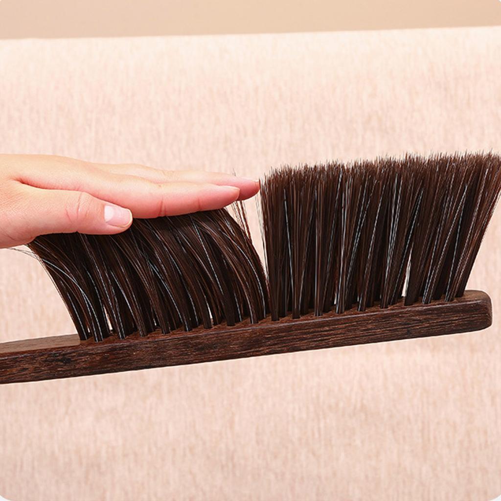 Wood Long Handle Cleaning Dusting Brush Soft Bristles Hand Broom For Delicate Surfaces Dust Removal Home Office Use