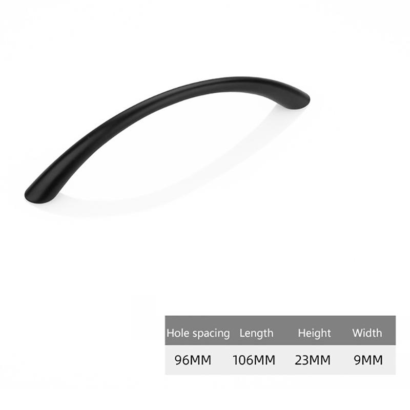 Zinc Alloy Solid Cupboard Door Handle Simple Curved Drawer Pull Multifunctional Wardrobe Shoe Cabinet Knob Furniture Hardware