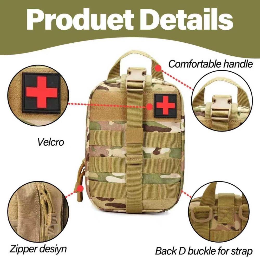 Compact Medical Pouch, Tactical Rip-Away First Aid Kit for Camping, Hunting