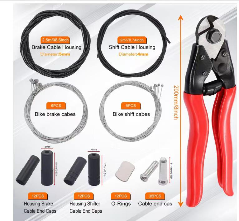 Bicycle Brake & Shifter Cable Housing Set - Universal 5mm/4mm for Mountain/Road Bikes