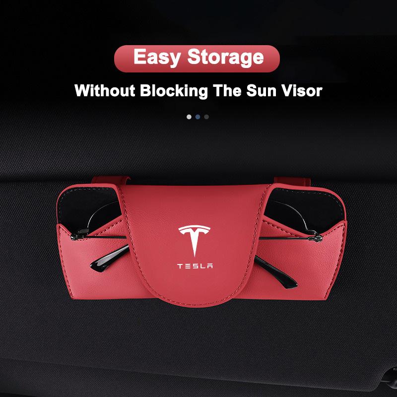 Per Tesla Model 3 Model S Model X Model Y Cybertruck SpaceX Auto Parasole Porta Occhiali Scatola Occhiali da Sole Portaoggetti Accessori