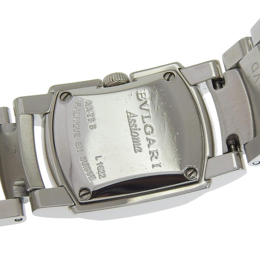 Bvlgari Assioma Watches AA26S blackDial Stainless Steel Quartz Analog Display Women Used