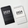 2024 Mini English Desk Calendar 12 Months Jan To Dec 2024 Twin-Wire Binding Portable Home Office School Monthly Schedule Planner Standing Desktop