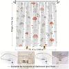 Whimsical Mushroom & Plant Shower Curtain - Watercolor Nature Design, White Background, Machine Washable, Bathroom Decor