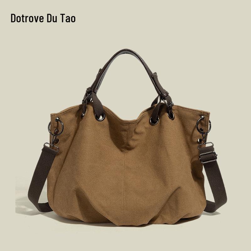 

Thickened Retro Japanese Tote Bag - Unisex, Commuter Handbag, Large Capacity Canvas for Workwear, Casual Style коричневый