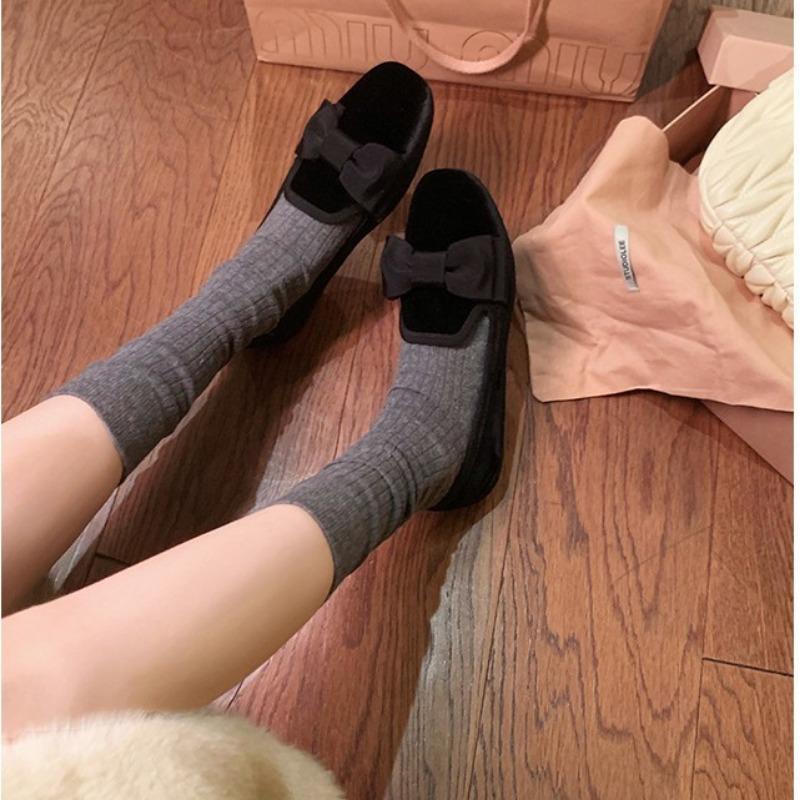 Studiolee Sweetheart Ah Miu Pedal Velvet Shallow Mouth Bow Flat Bottom Female