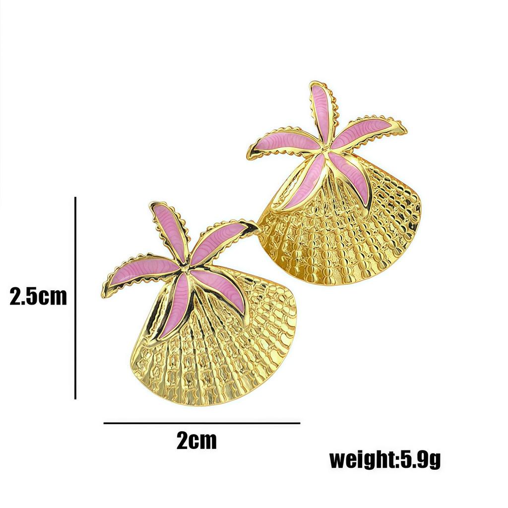 Colorful Starfish & Shell Beach Style Earrings – Marine Life Inspired Jewelry