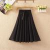 Chiffon Elastic Waist Pleated Floral Skirt Summer Women's High Waist Mid-length A-line Draping  Fairy Dress