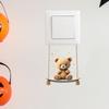 Self-adhesive Cartoon Bear on Swing Switch Stickers Wall Decals for Bedroom Entryway Home Decor Wholesale