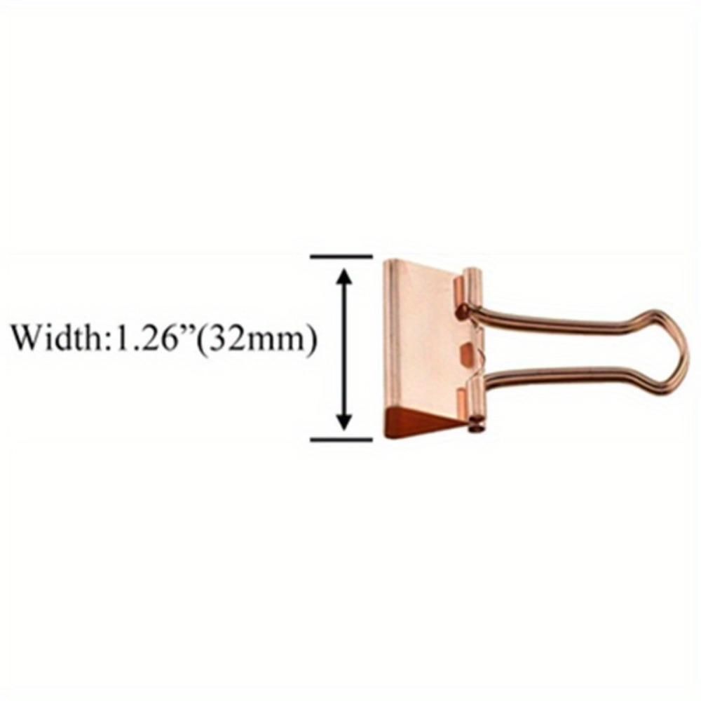 1PACK/24 Binders, Paper Clips Reusable Rose Gold Swallow Tail Clips