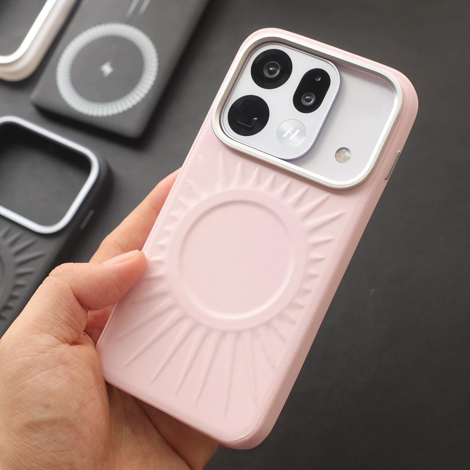For OPPO Find X9s Pro Case Fashion Creativity Leather Anti Fingerprint For Magsafe Magnetic Protect Cover For Find X9s Pro Shell OPPO Find X9s Pro розовый