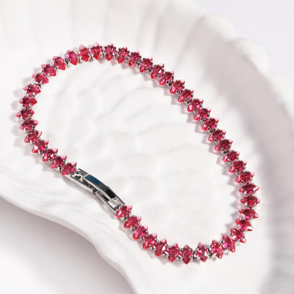 10 Colors Luxury CZ Tennis Cubic Zirconia Gold Silver Color Iced Out Chain Bracelet Bling Jewelry for Women Party Gift